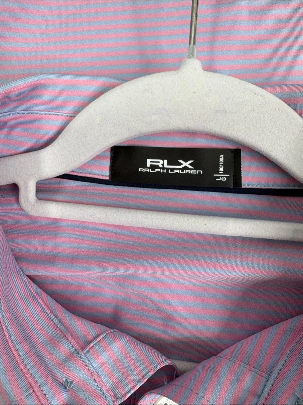 RLX Ralph Lauren striped golf Men's Polo Shirt - Light Lavender size L